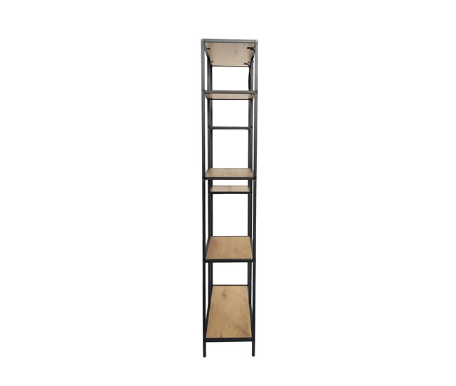 Estanteria color roble 8 huecos. LILY Negro/ Madera