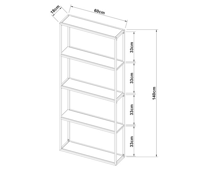 Elegante estante de pared de acero Gris