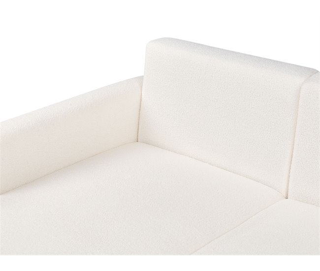 Beliani Sofá esquinero Bouclé SIRO Blanco/ Beige