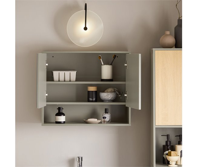 Armario de Pared con Espejo con 2 Puertas BZR134-NG SoBuy Gris