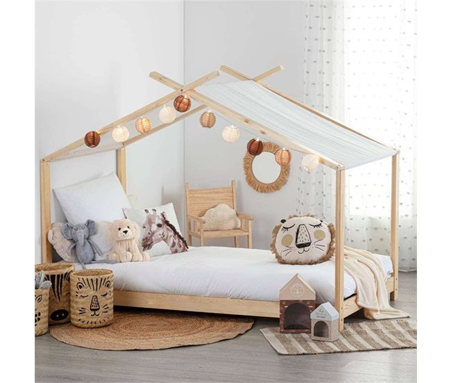 Cama Juvenil Infantil Tida de Campaña Ilian Blanco/ Madera