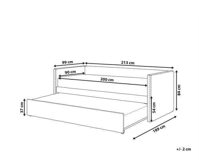 Beliani Cama nido Bouclé TROYES 99x213 Beige