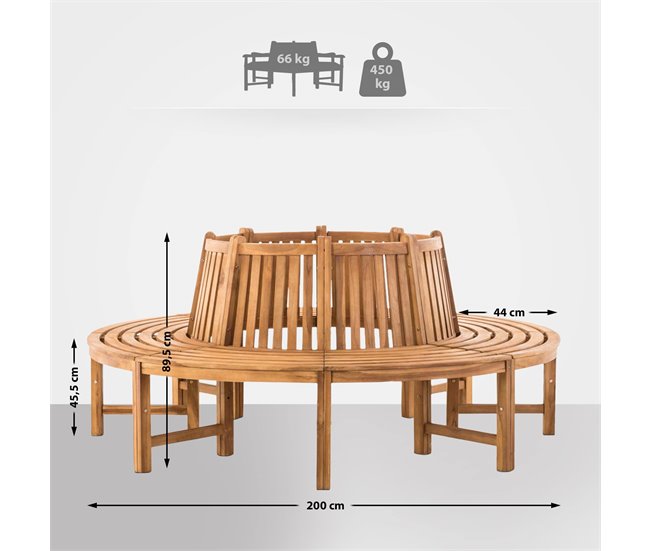 Banco de jardín - Novum - Madera 200x200 Marron