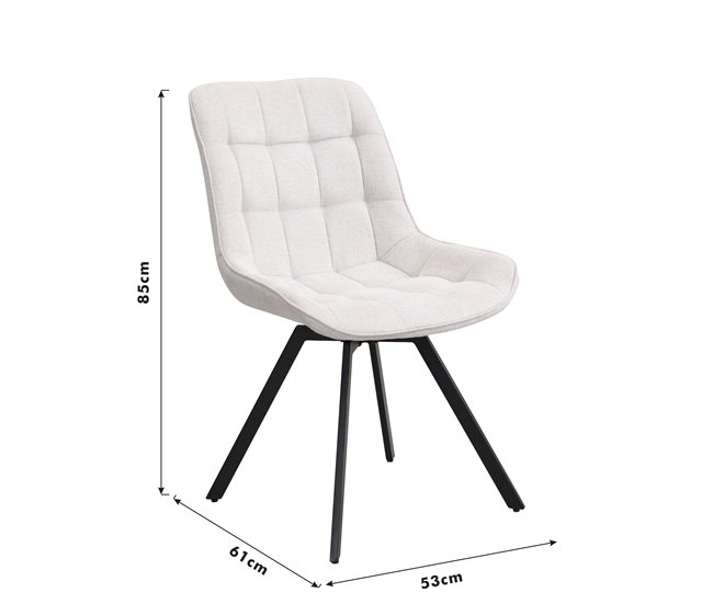 Pack de 4 sillas giratórias ALISON  Beige