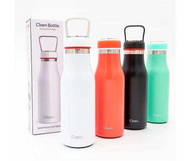 Botella Cloen Triple Capa, 500ml, Acero Inoxidable, Cloen Bottle Blanco