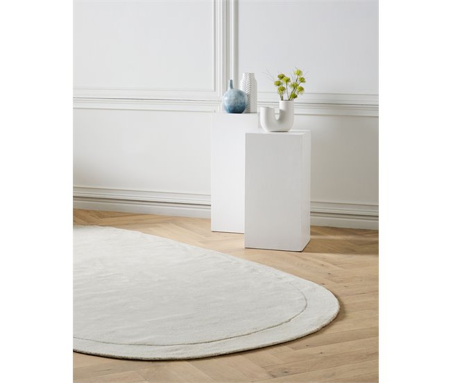 Beliani Alfombra de pelo corto MITHA 200x300 Blanco/ Beige
