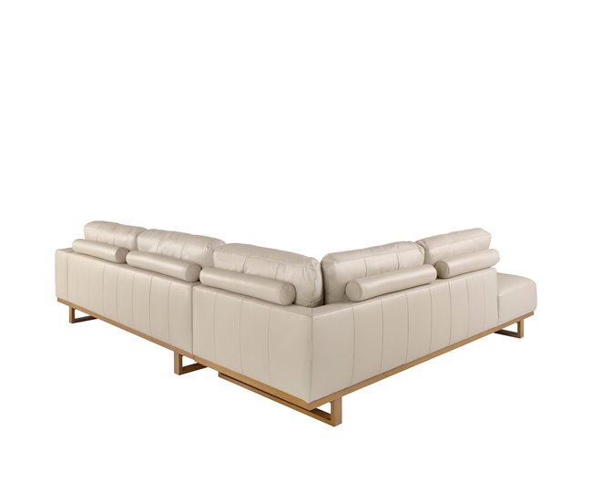 ANGEL CERDÁ Sofá rinconera izquierda piel Madera