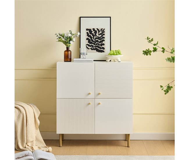 Aparador con 4 puertas Blanco