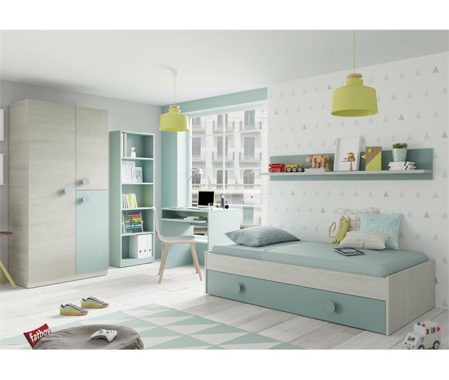 Armario 3 puertas efecto madera Gris