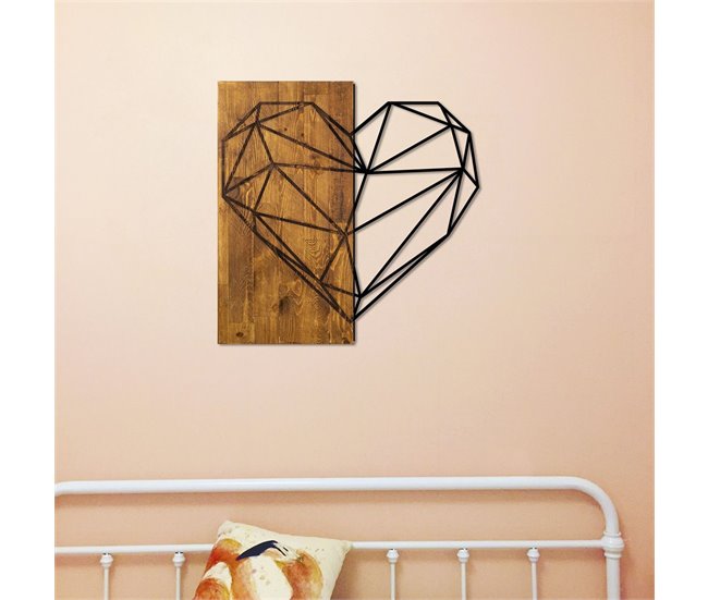 Placa deco WOOD HEART metal negro Negro
