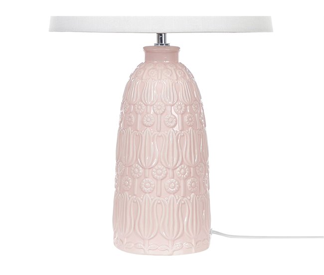 Beliani Lámpara de mesa ZARIMA Rosa