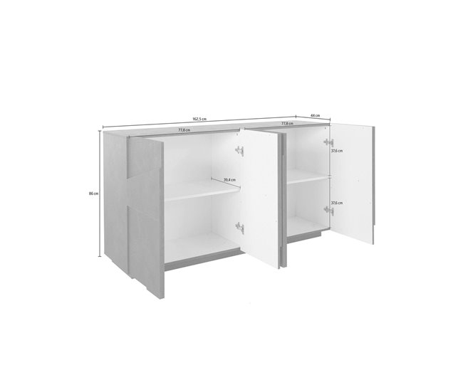 Aparador efecto madera 162 Blanco Brillo