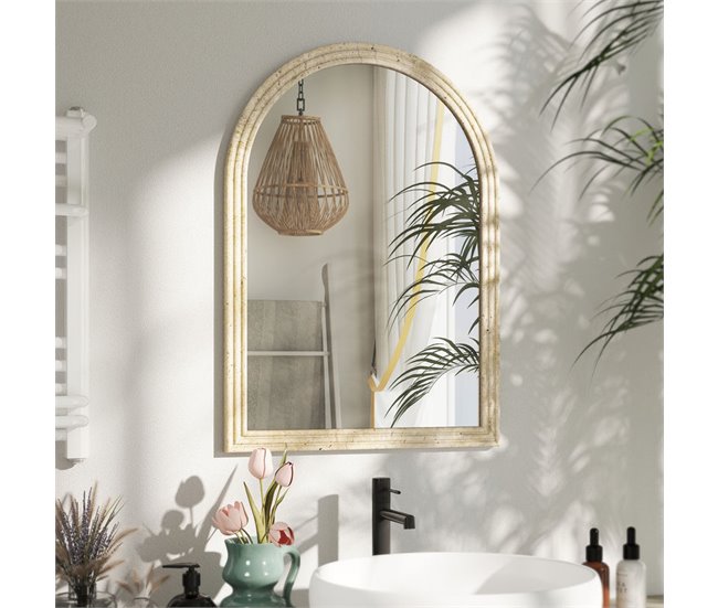 Espejo de Pared Poliestireno, Vidrio Templado HOMCOM Crudo