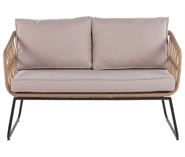 Beliani Conjunto de jardín Ratán sintético RAVELLO Natural