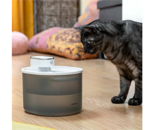 Fuente para Gatos Recargable con Sensor Blanco