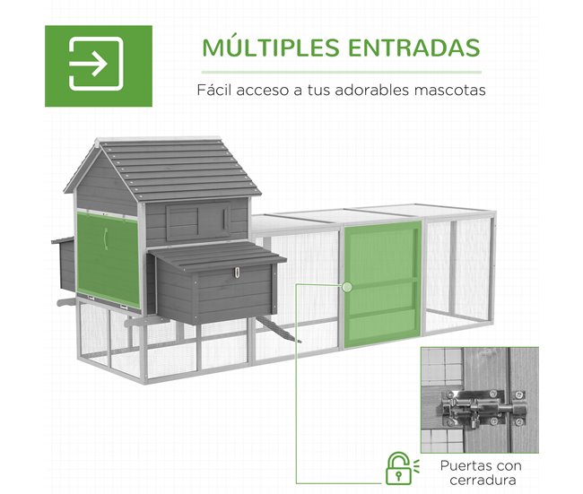 Gallinero Madera de Abeto Gris