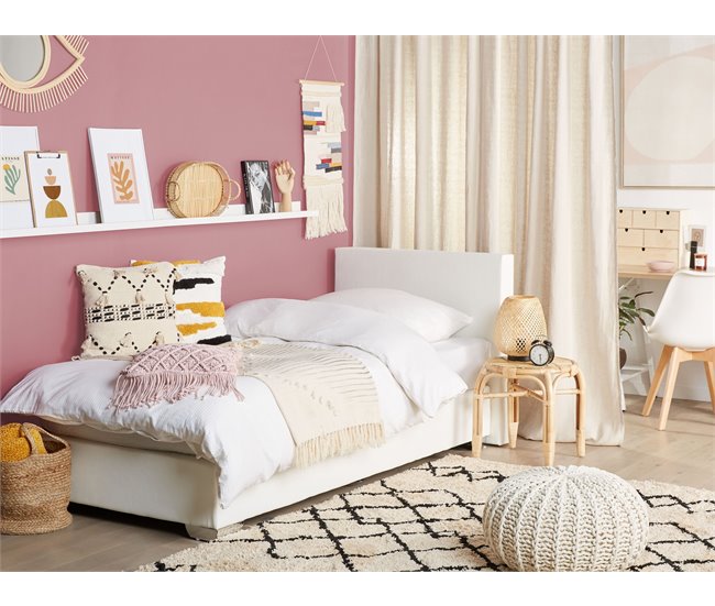 Beliani Cama continental Piel sintética PRESIDENT 99x211 Blanco