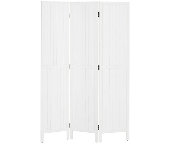 Biombo Madera de Paulownia HOMCOM, hogar - decoración Blanco