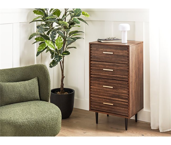 Beliani Cómoda KEITH Madera Oscura