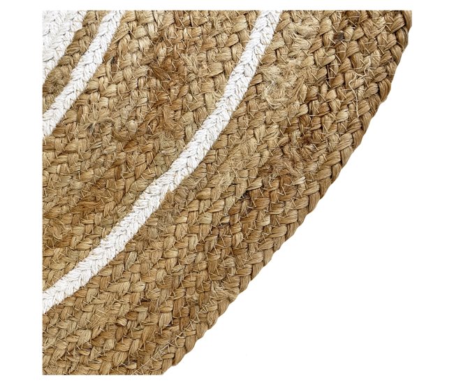 Acomoda Textil - Alfombra de Yute Ecológica de Fibra Natural. 80x80 Natural/ Blanco