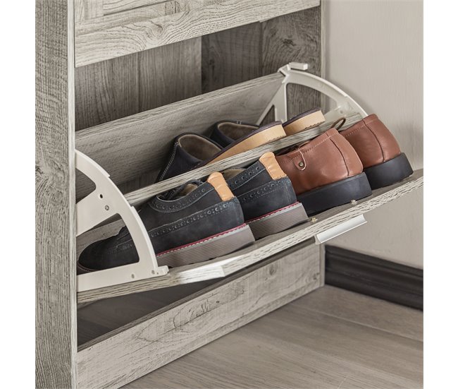Zapatero con 2 Solapas Organizador FSR137-HG SoBuy Gris