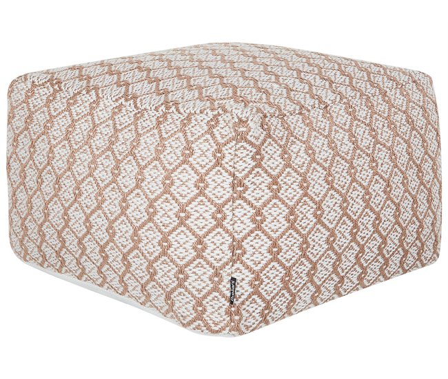 Beliani Puf SHORAN Blanco/ Beige