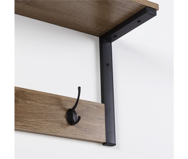 Perchero de Pared Arlet 4 Perchas y 1 Estante Madera