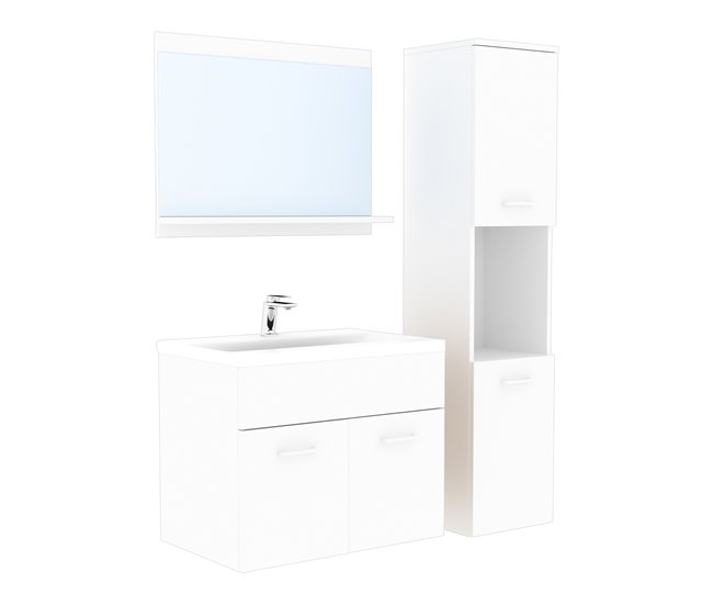 Conjunto de muebles de baño Krildihana 3 piezas [en.casa] 30 Blanco