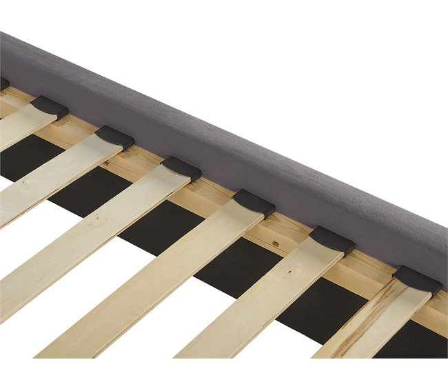 Beliani Cama con somier Terciopelo LUBBON 209x215 Gris