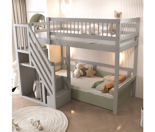 Cama alta para niños 142x205 Gris