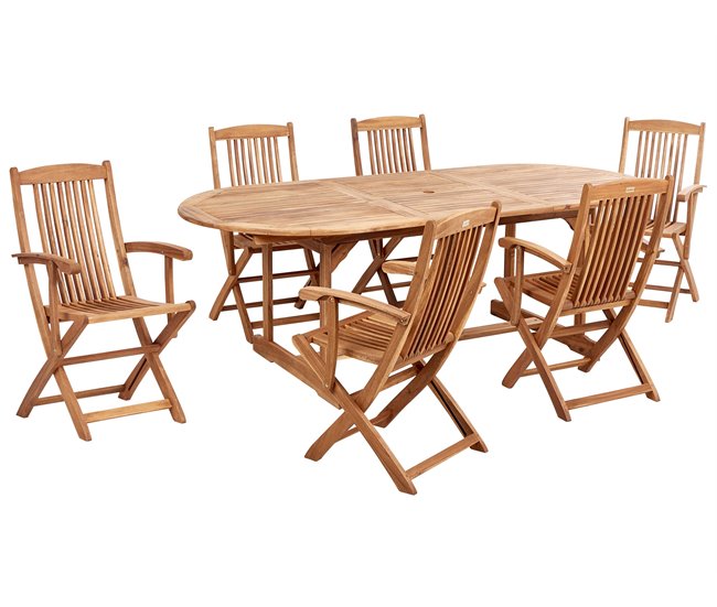 Beliani Conjunto de comedor MAUI II Madera Clara