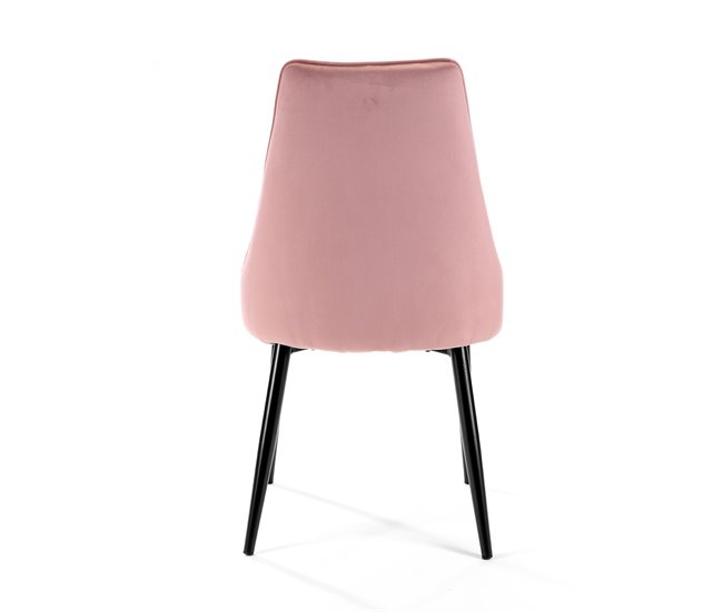 4x Silla tapizada capitoné de terciopelo SJ.054 Rosa