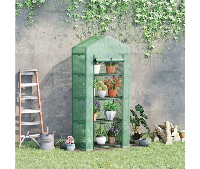 Invernadero de Jardín Acero, PE Outsunny Verde