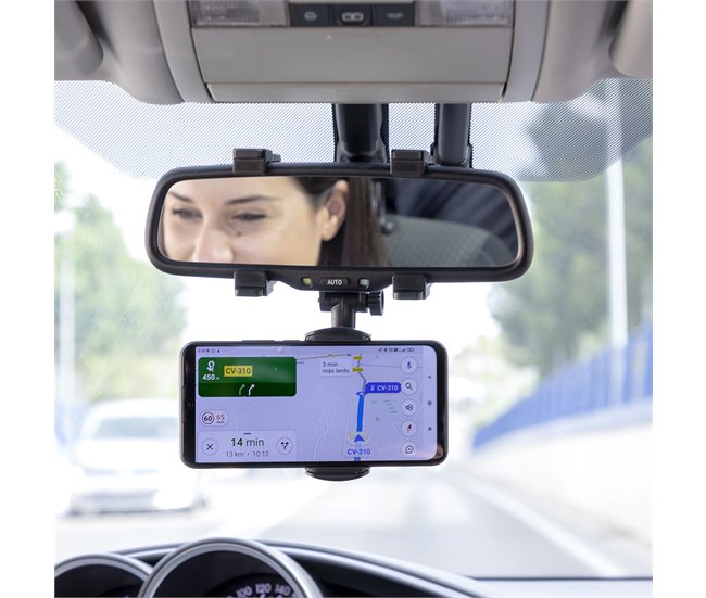Soporte de Smartphone para Espejo Retrovisor Negro
