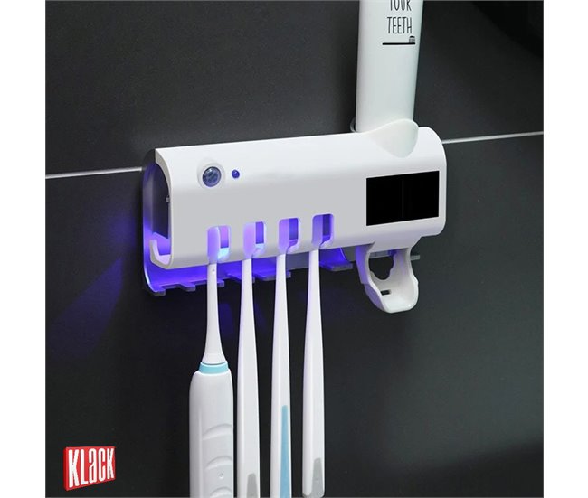Portacepillos de Dientes Eléctrico Esterilizador UV 2000 mAh KLACK® Blanco