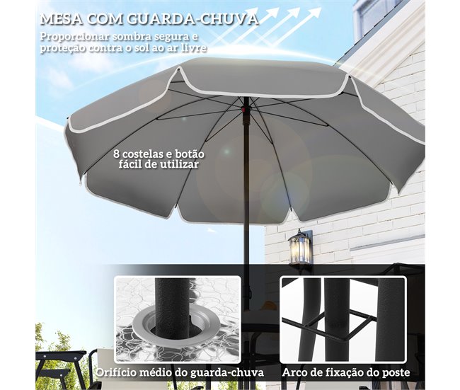 Conjunto de Jardín Acero, Textilene Outsunny Crudo