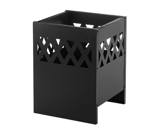 Beliani Fogón de madera SHIGA Negro