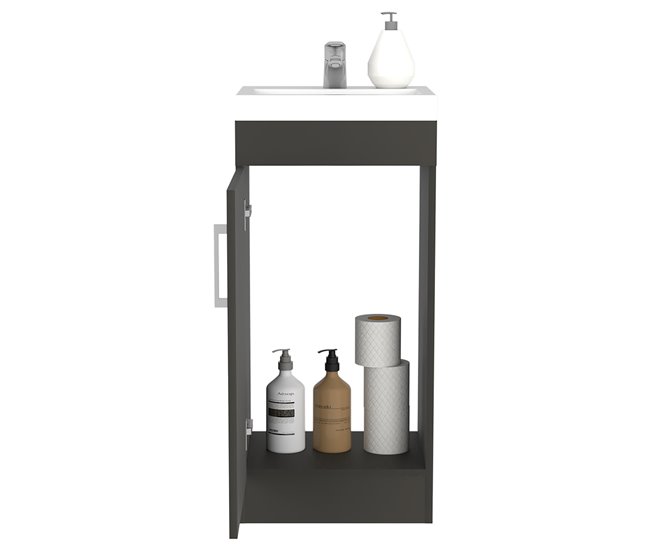 Mueble de Baño con Lavabo Madrid, con armario de almacenamiento. Negro