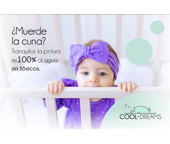 Cuna colecho Indi + Barandillas + 4 ruedas Blanco