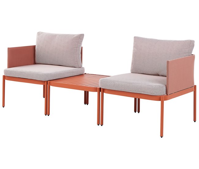 Beliani Conjunto de jardín TERRACINA Gris Claro