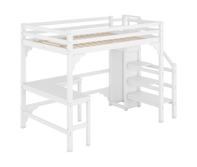 Cama alta para niños Blanco