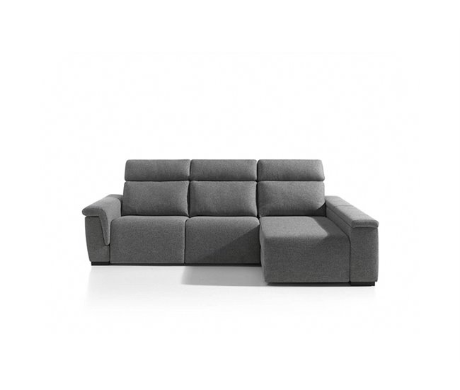 Chaise longue 4 plazas ADRIA relax eléctrico derecho gris claro Gris Claro