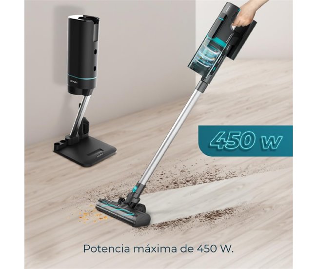 Aspirador vertical BLDC Conga Rockstar 10000 Nebula Station Cecotec Negro