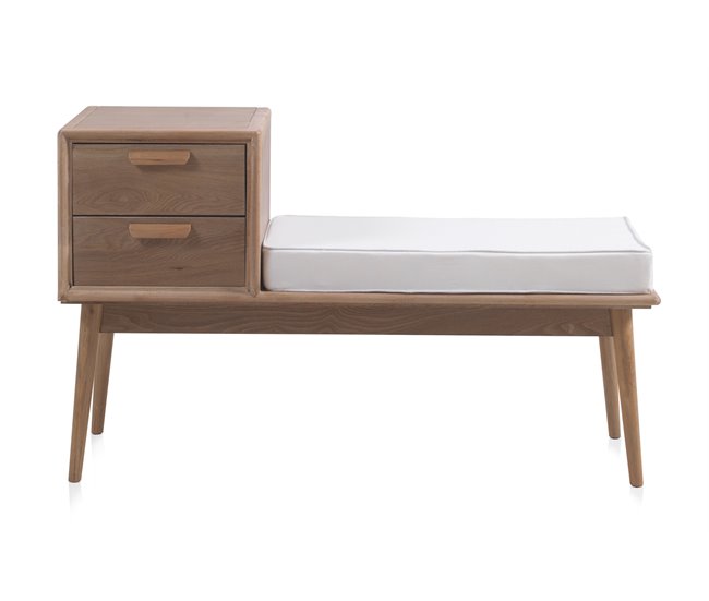 Banco De Madera De Mango Natural Con Patas Y 2 Sillas Natural