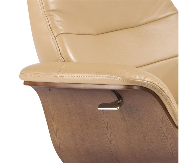 ANGEL CERDA Sillón giratorio reclinable piel arena Gris