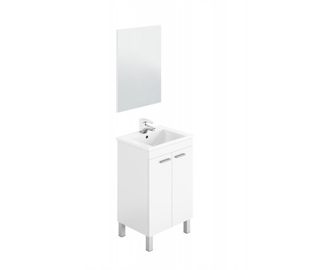 Mueble Lavabo con Espejo Incluido y Lavamanos Cerámico 51 Blanco
