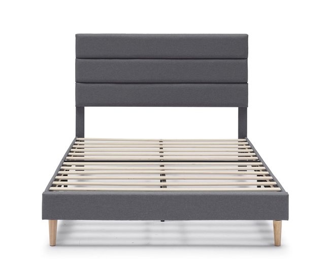 Estructura de Cama tapizada Aroma 150x190 Gris Oscuro