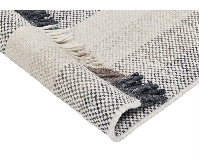 Beliani Alfombra de pelo corto EMIRLER 140x200 Blanco/ Beige