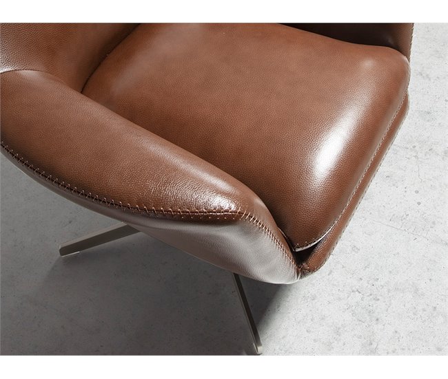 ANGEL CERDA Sillón giratorio piel marrón Marron