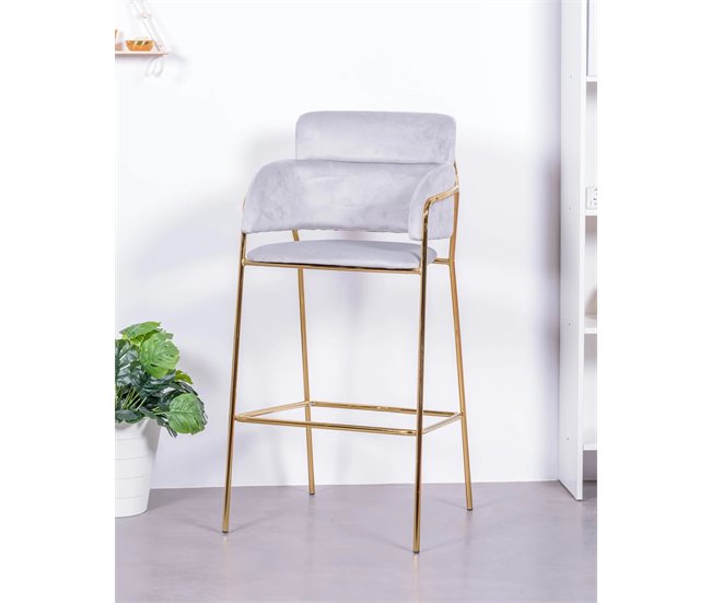 Pack de 2 taburetes de diseño tapizados en terciopelo - Cruiser Gris
